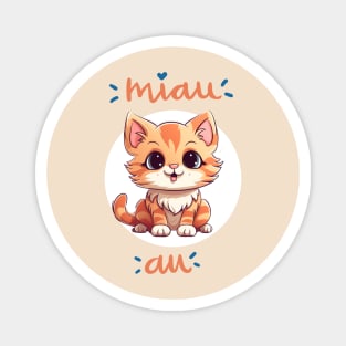 orange cat cute smiling Magnet